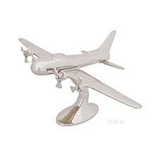 WWII B17 Bomber Airplane Aircraft Desktop Model 13" Aluminum Chrome Nickel