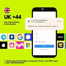 UK/England One-time Phone Numbers for SMS verification codes, OTP, No SIM needed