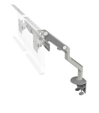 NEW M8 Humanscale Dual Monitor Arm Crossbar - Silver Grey Clamp On Desk Mount