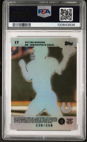2000 BOWMAN’S BEST PEYTON MANNING ACETATE PARALLEL #/250 *GRADED PSA NM-MT 8! - Picture 2 of 2