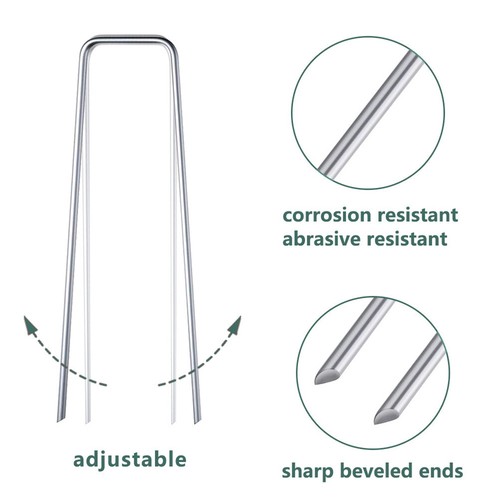 6" Galvanized Sod Staples 100/200/500/1000 Pack Landscape Staples Garden Stakes - Picture 5 of 26