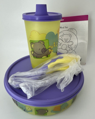 Tupperware Tiwi Meal Set for Preschool Toddlers: Bowl, Sippy Cup & Spoon/Fork
