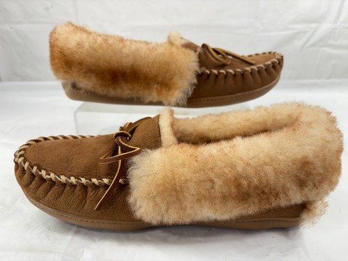 L.L.Bean Wicked Good Slippers Brown Suede Shearling Lined Women's Size 7 new - Picture 6 of 12