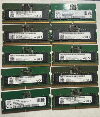 [ BULK LOT of 10] 8GB -PC5 4800B MHz DDR5 SODIMM Laptop Memory RAM