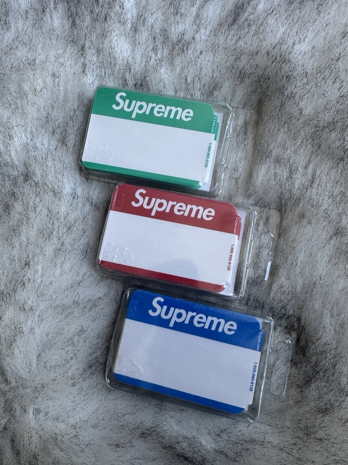 Lot de 100 autocollants x 3 badges prénom SUPREME   rouge vert bleu   accessoires 2020