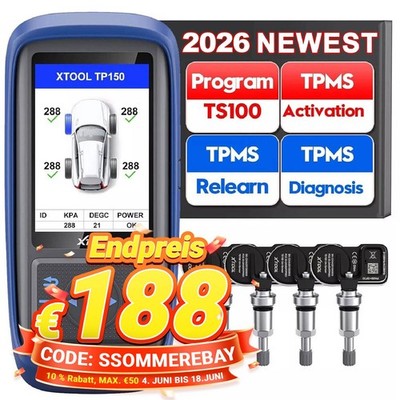 XTOOL TP150*1 TS100*4 OBD2 Diagnosegerät RDKS TPMS Programmier Reifendrucksensor