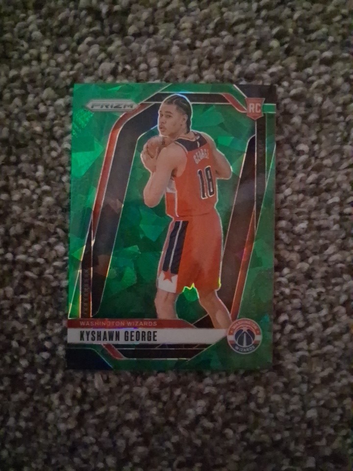 2024-25 Panini Prizm #257 Kyshawn George Green Ice Prizm RC