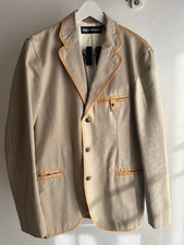 USED RARE ITEM ISSEY MIYAKE BEIGE GENUINE LEATHER JACKET, SIZE 3 GOOD