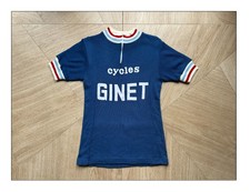 Vintage 60's Maillot Cyclisme Isère Mbk Motobécane tour France vélo pois jaune