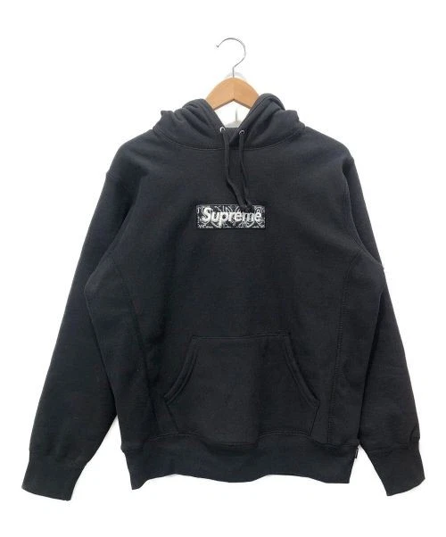 Sweat à capuche homme Supreme Box Logo coton noir taille M L