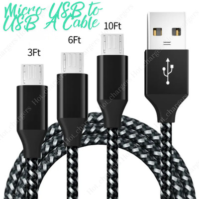 Micro USB Cable Android Charger Cable 3/6/10FT For Samsang S7 S6 J7 Edge Note 5