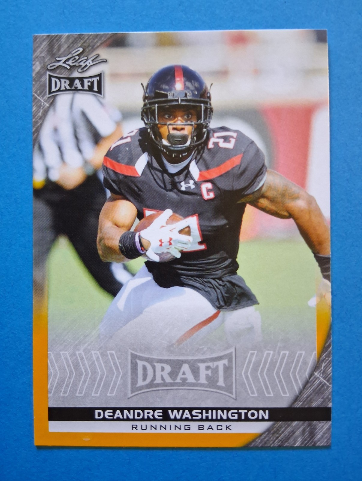 2016 Leaf Draft DeAndre Washington Gold Rookie RC #24 Texas Tech Red Raiders