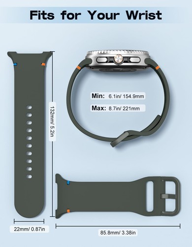 Astorgos 6 Pack Sport Bands Compatible for Samsung Galaxy Watch 8 Band 40mm 4... - Picture 5 of 7