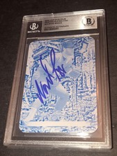 Beckett Autographed Wade Boggs Signed 2025 Leaf Cyan 1/1 Printing Plate 291