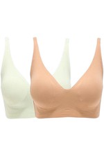Rhonda Shear Women's 2pk Gel Bra w/o Back Closure Sienna/Light Mocha