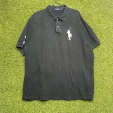 Polo Ralph Lauren Polo Shirt Mens 2XB Big Pony 3 Black Short Sleeve Preppy