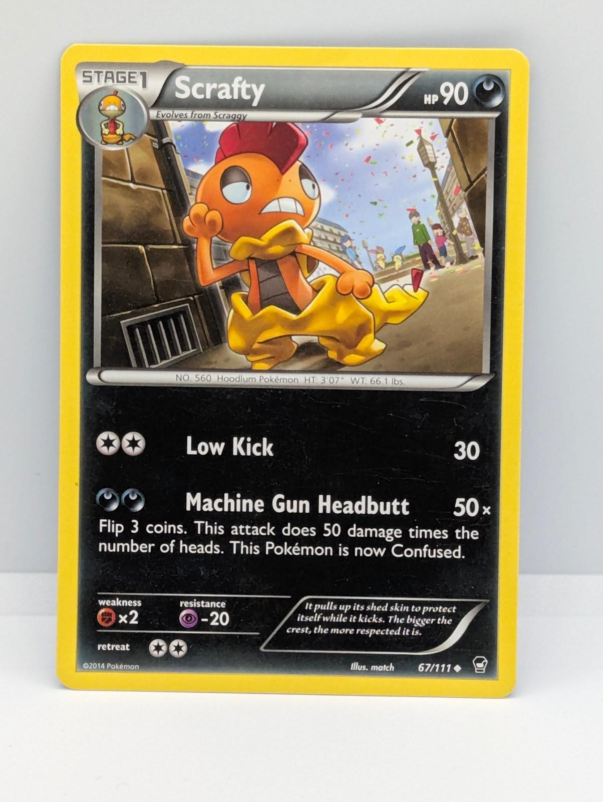 SCRAFTY 67/111 UC FURIOUS FISTS POKEMON LP SCRAFTY