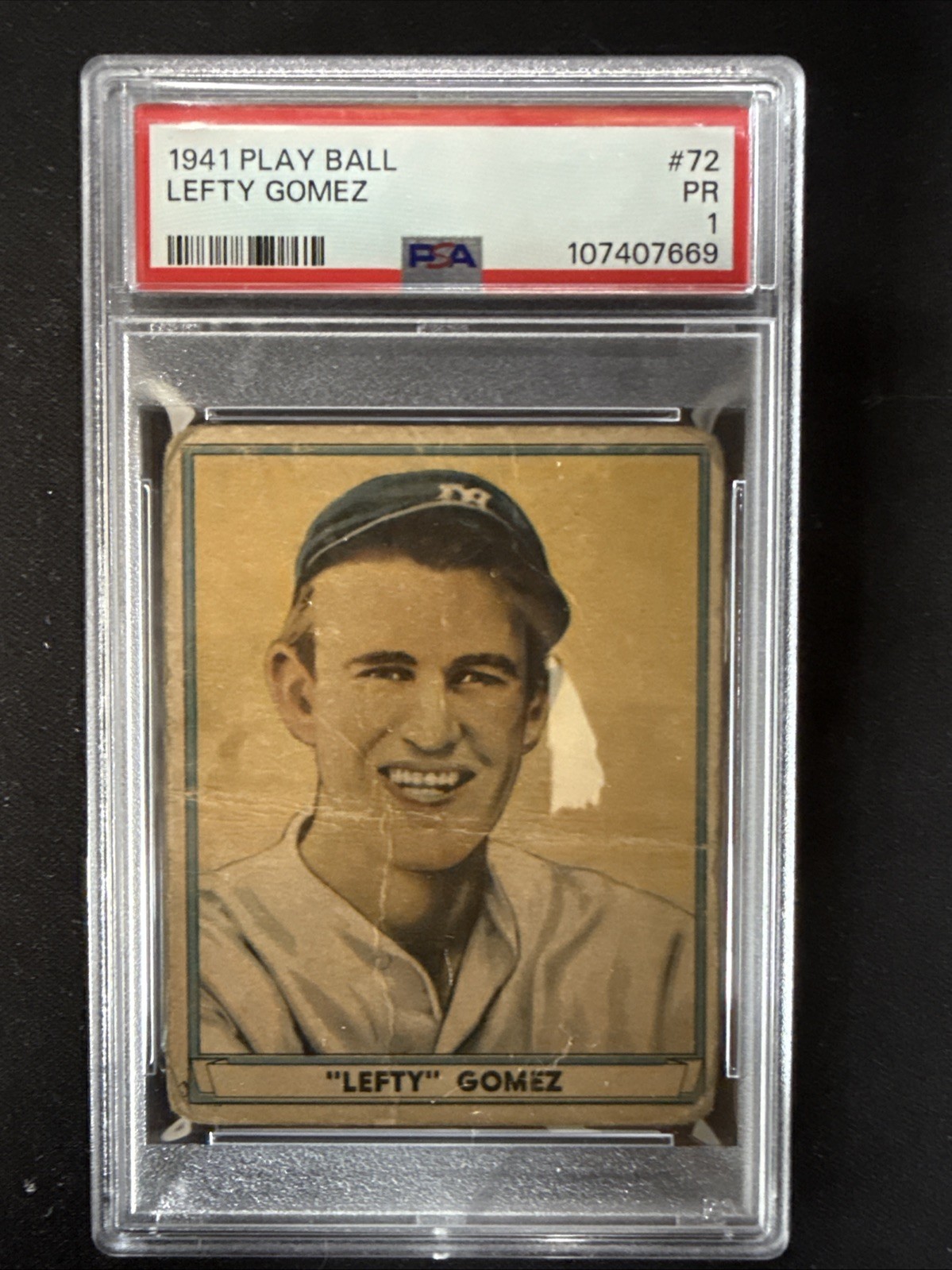 1941 Play Ball Lefty Gomez #72 PSA 1