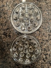 Lot Of 3 Vintage Clear Glass Flower Frog for Floral Arrangement