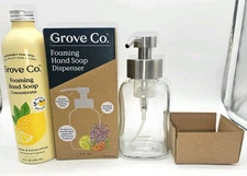  Grove Co. Foaming Hand Soap Bundle: Dispenser + Lemon & Eucalyptus Concentrate