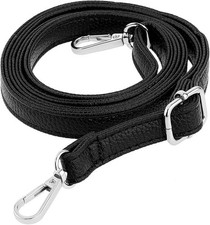Adjustable Purse Strap 33-59 Inch Leather Replacement Crossbody Bag Strap Black
