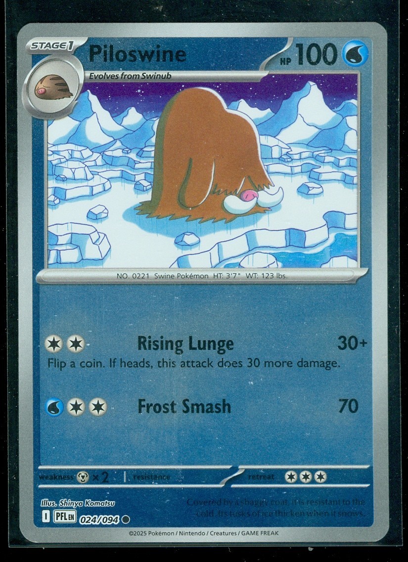 Pokemon PILOSWINE 024/094 - Phantasmal Flames - Rev Holo - MINT