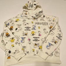 Peanuts Snoopy Charles Schulz Women  s Hoodie Size Small White