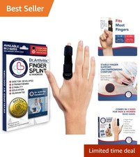 Adjustable Finger Splint for Arthritis and Trigger Finger Black S M