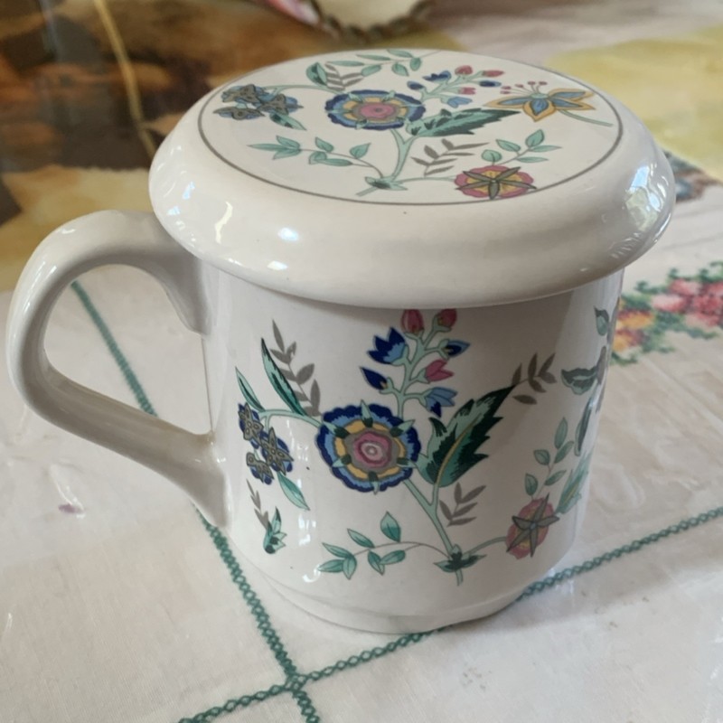 Mulberry Collection Ceramic Tea Mug With Lid Floral Dishwasher Microwave Safe