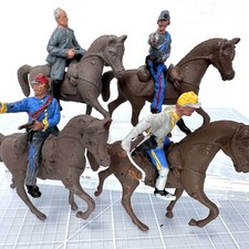 American Civil War Confederate Cavalry Toy Soldier Military Mounted Horse Figure