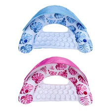 Sunshade Pool Floating Bed Inflatable Swimming Pool Floats Hammock With Cup Hold
