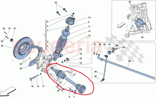 Ferrari OEM Rear Left or Right CV Axle Shaft 825203 296 GTB GTS F171 488 458 F8
