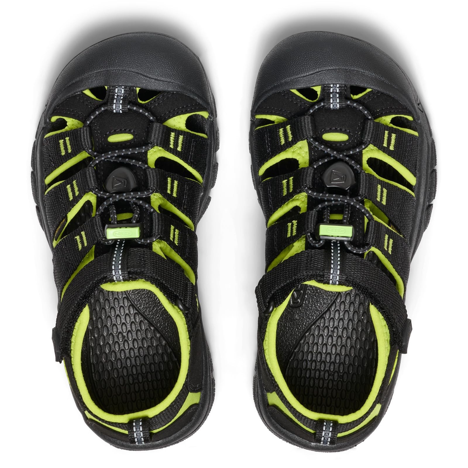 KEEN Newport H2 Sandali Unisex Bambini e ragazzi Nero Black Lime Green 25 2