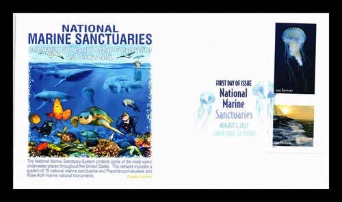 US COVER NATIONAL MARINE SANCTUARIES IMPERFORATE FDC PANDA CACHET