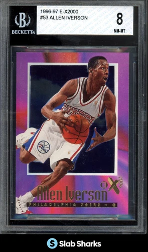 1996 SKYBOX E-X2000 #53 ALLEN IVERSON RC ROOKIE BGS 8