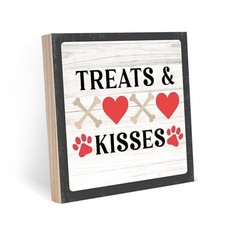 Valentines Day Decorations, Treats and Kisses Valentine's Day Wooden Box Sign