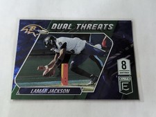 2021 Donruss Elite #DT10 Lamar Jackson Dual Threats Green