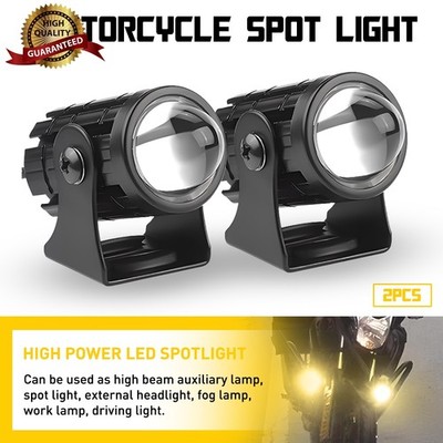 2PCS Motorcycle LED Driving Running Light Spotlight Fog Lights Auxiliary Lamp P