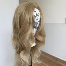 Long Wavy Dress Up Wig Ash Blonde Heat Resistant Hair Natural Layered
