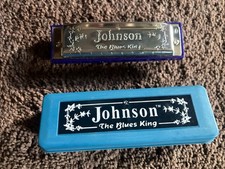Johnson The Blues King Diatonic Harmonica Key A Blue Case