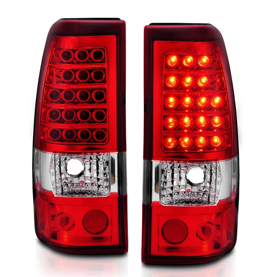 Conjunto de luz trasera de lente cromada roja/clara para 03-06 Chevy Silverado 1500 [LED] Foto 2 de 4