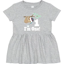 Inktastic First Birthday Sloth 1 Year Old Infant Dress Childs Apparel Clothing