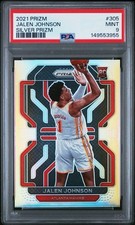 PSA 2021 PANINI SILVER PRIZM RC #305 JALEN JOHNSON ROOKIE HAWKS POP/200 🦄🔥
