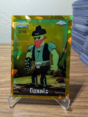2025 Topps Chrome SpongeBob SquarePants Sapphire Dennis Gold Refractor /50