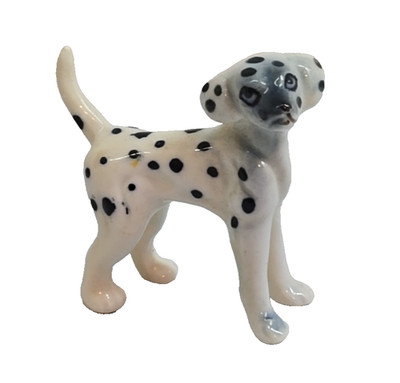 2  Small Bone China Dalmatian Dog Figurine Minty Condition
