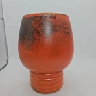 Rum Rill Red Wing Art Pottery Burnt Orange Glaze #585 Goblet Planter Vase 6.5In
