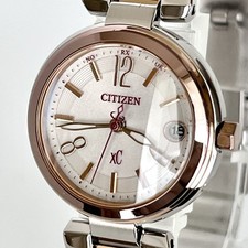 CITIZEN xC Ladies Watch Eco-Drive Radio Wave Gold White Dial Case Width 2.5cm Wr