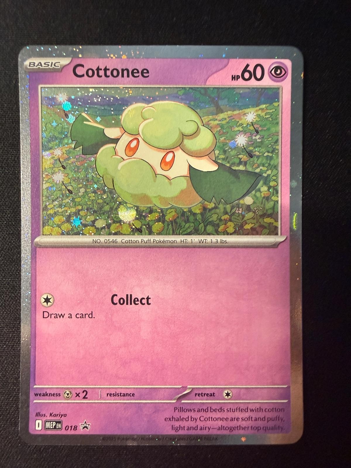 Cottonee (Cosmos Holo) 018 Holo Promo ME: Mega Evolution Promo Pokemon Near Mint