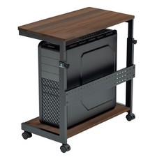 PC Stand Computer Cart, Height Adjustable Tower Stand 2-Tier Suit for ATX Cas...