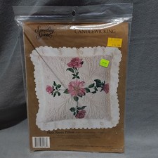 Vintage Candlewicking Pillow Kit Something Special Pink Roses Pillow 80188 NEW